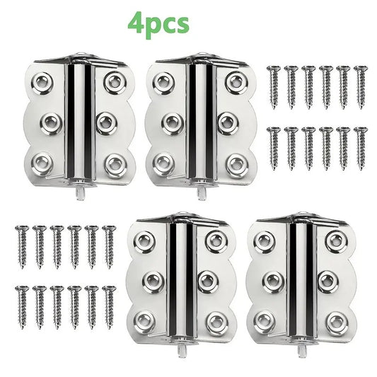 4 Pcs Spring Loaded Hinges Stainless Steel Self Closing Screen Door Hinges 2.4 x 3 Inch for Home Interior, Exterior Doors and Commercial Use