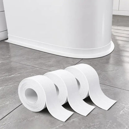 White Caulk Tape 3rolls ，for Bath & Kitchen,Caulking Tape for Bathroom Caulking White Self Adhesive Caulk Strip,tub Surround,Toilet Bowl Stick on Gel,Kitchen Countertop (1.5in x 10.5ft)