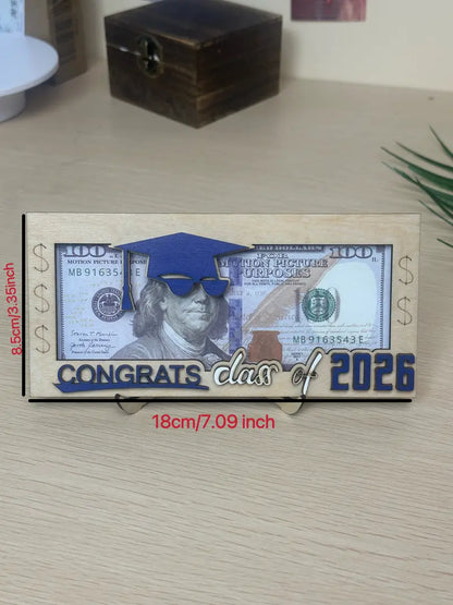 Graduation 2026 Money Holder-Unique Wooden Cash Gift Box for Class of 2026, Creative Graduation Gift for Seniors