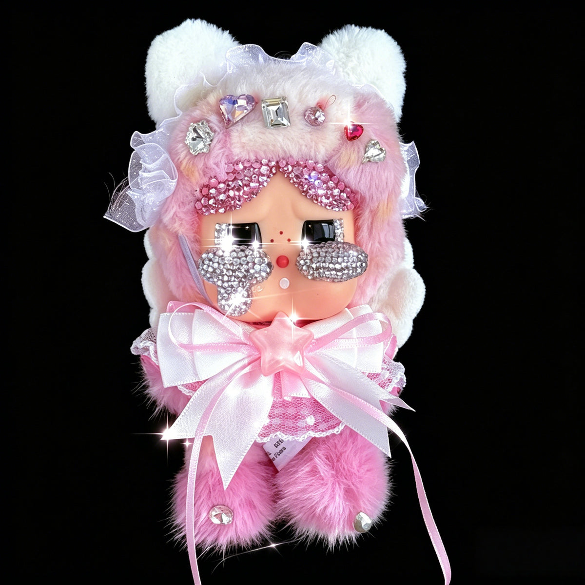 【popmart100%genuine product】crybaby pink  diy diamond doll customization