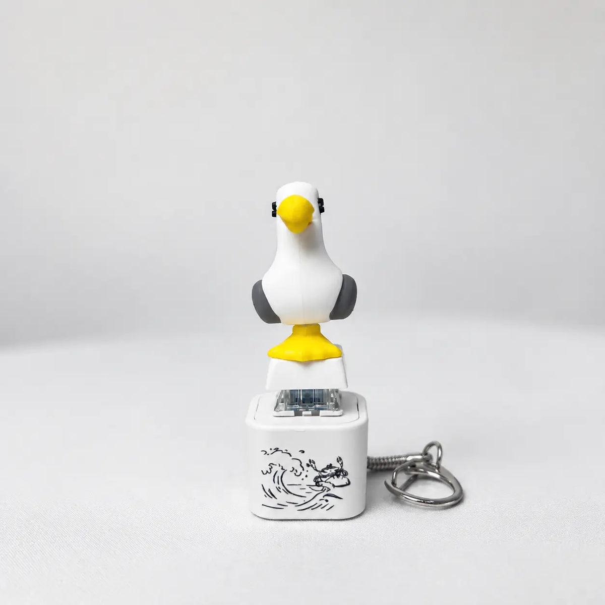 Funny Seagull MINE! Button Keychain-Real Sound & LED Light,Funny Interactive Gift for Friends & Family